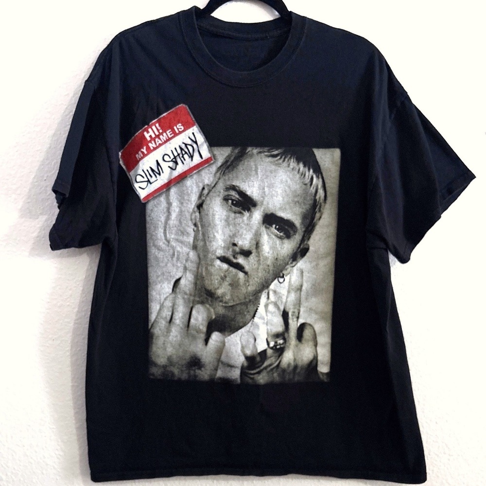 Eminem Graphic T-Shirt XL Black Slim Shady Hip Hop Streetwear Rap Tee